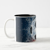 燃え盛りサッカー/サッカーボール装飾用クッション ツートーンマグカップ (左)