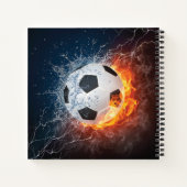 燃え盛りサッカー/サッカーボール装飾用クッション ノートブック (裏面)