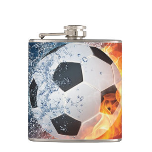燃え盛りサッカー/サッカーボール装飾用クッション フラスク