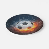 燃え盛りサッカー/サッカーボール装飾用クッション ペーパープレート (アングル)