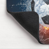 燃え盛りサッカー/サッカーボール装飾用クッション マウスパッド (コーナー)