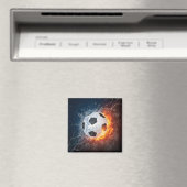 燃え盛りサッカー/サッカーボール装飾用クッション マグネット (インサイチュ (食洗機))