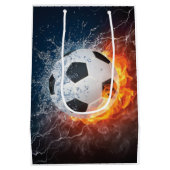 燃え盛りサッカー/サッカーボール装飾用クッション ミディアムペーパーバッグ (裏面)