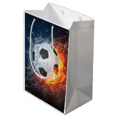 燃え盛りサッカー/サッカーボール装飾用クッション ミディアムペーパーバッグ (裏面アングル)