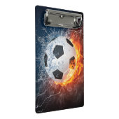 燃え盛りサッカー/サッカーボール装飾用クッション ミニクリップボード (アングル)