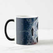 燃え盛りサッカー/サッカーボール装飾用クッション モーフィングマグカップ (左)