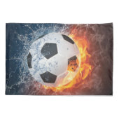 燃え盛りサッカー/サッカーボール装飾用クッション 枕カバー (裏面)