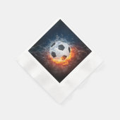 燃え盛りサッカー/サッカーボール装飾用クッション 縁ありカクテルナプキン (角)