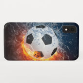 燃え盛りサッカー/サッカーボール装飾用クッション Case-Mate iPhoneケース (裏面(横))
