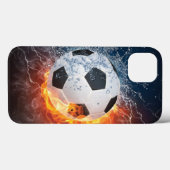 燃え盛りサッカー/サッカーボール装飾用クッション Case-Mate iPhoneケース (裏面 (横))