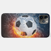 燃え盛りサッカー/サッカーボール装飾用クッション Case-Mate iPhoneケース (裏面(横))