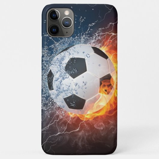 燃え盛りサッカー/サッカーボール装飾用クッション Case-Mate iPhoneケース (裏面)