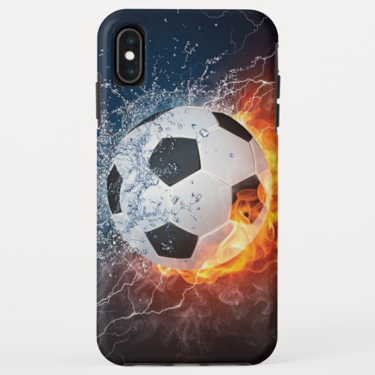 燃え盛りサッカー/サッカーボール装飾用クッション Case-Mate iPhoneケース (裏面)