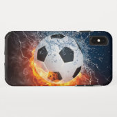 燃え盛りサッカー/サッカーボール装飾用クッション Case-Mate iPhoneケース (裏面(横))