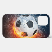 燃え盛りサッカー/サッカーボール装飾用クッション Case-Mate iPhoneケース (裏面 (横))