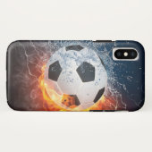 燃え盛りサッカー/サッカーボール装飾用クッション Case-Mate iPhoneケース (裏面(横))
