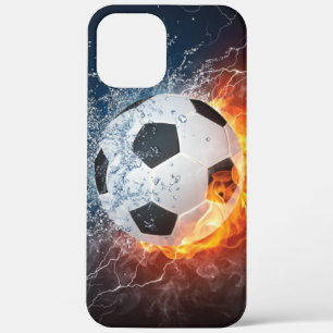 燃え盛りサッカー/サッカーボール装飾用クッション iPhone 12 PRO MAX ケース