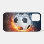 燃え盛りサッカー/サッカーボール装飾用クッション Case-Mate iPhoneケース (裏面 (横))