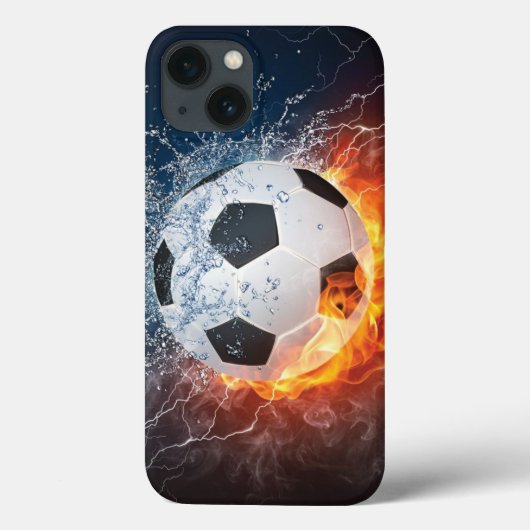 燃え盛りサッカー/サッカーボール装飾用クッション Case-Mate iPhoneケース (裏面)