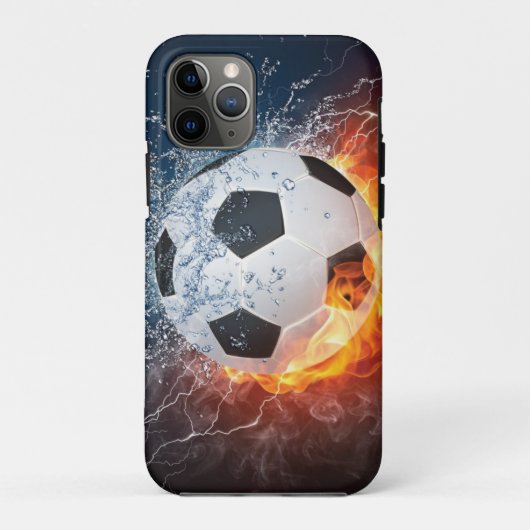 燃え盛りサッカー/サッカーボール装飾用クッション Case-Mate iPhoneケース (裏面)