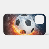 燃え盛りサッカー/サッカーボール装飾用クッション Case-Mate iPhoneケース (裏面 (横))