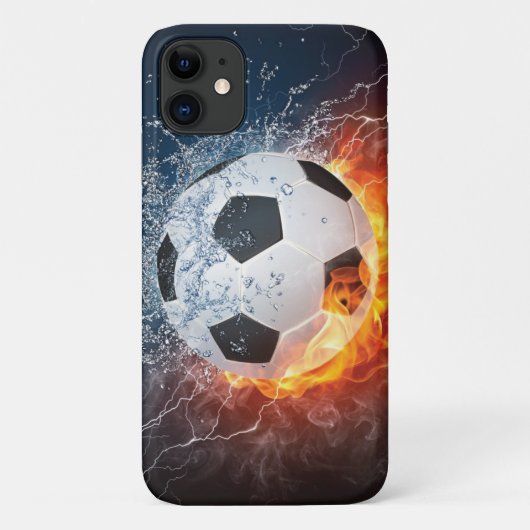 燃え盛りサッカー/サッカーボール装飾用クッション Case-Mate iPhoneケース (裏面)
