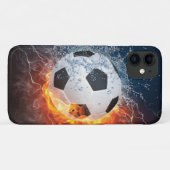 燃え盛りサッカー/サッカーボール装飾用クッション Case-Mate iPhoneケース (裏面(横))