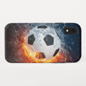 燃え盛りサッカー/サッカーボール装飾用クッション Case-Mate iPhoneケース (裏面(横))