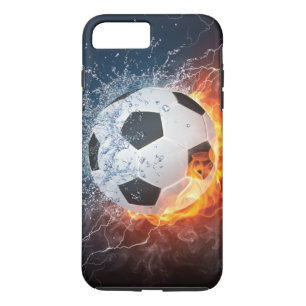 燃え盛りサッカー/サッカーボール装飾用クッション iPhone 8 PLUS/7 PLUSケース