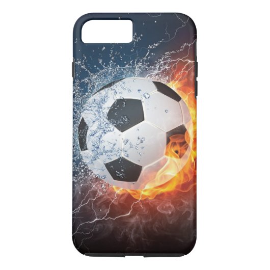 燃え盛りサッカー/サッカーボール装飾用クッション Case-Mate iPhoneケース (裏面)