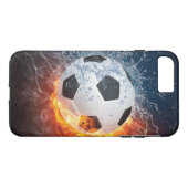 燃え盛りサッカー/サッカーボール装飾用クッション Case-Mate iPhoneケース (裏面(横))