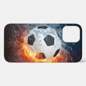 燃え盛りサッカー/サッカーボール装飾用クッション Case-Mate iPhoneケース (裏面 (横))
