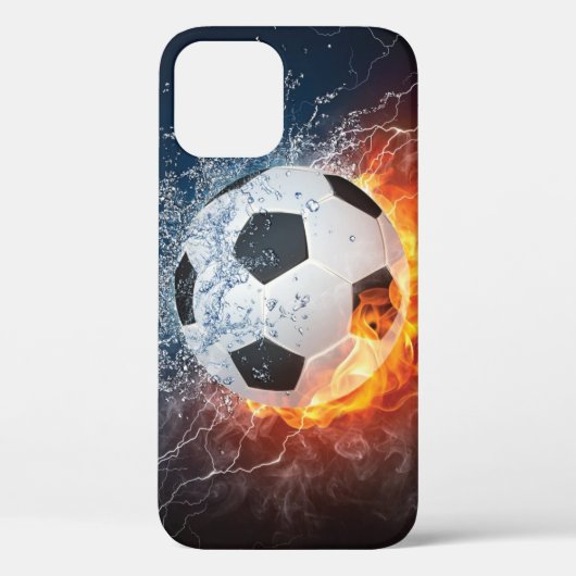 燃え盛りサッカー/サッカーボール装飾用クッション Case-Mate iPhoneケース (裏面)