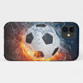 燃え盛りサッカー/サッカーボール装飾用クッション Case-Mate iPhoneケース (裏面(横))