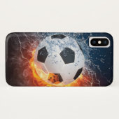 燃え盛りサッカー/サッカーボール装飾用クッション Case-Mate iPhoneケース (裏面(横))