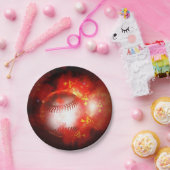 燃え盛り感動的野球 ペーパープレート (パーティー)