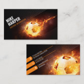 燃え盛るサッカーボール |サッカーの贈り物 名刺 (正面/裏面)