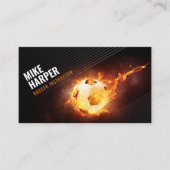 燃え盛るサッカーボール |サッカーの贈り物 名刺 (正面)