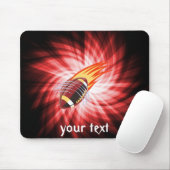 燃え盛るサッカー;赤 マウスパッド (マウス)