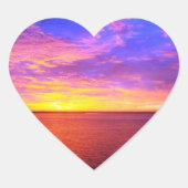 燃え盛るサンセットハートシール ハートシール (正面)
