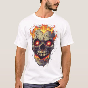 燃え盛るドクロの地獄 Tシャツ