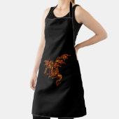燃え盛るドラゴンオンブラック エプロン (インサイチュ)