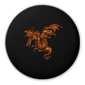 燃え盛るドラゴンオンブラック セラミックノブ (正面)