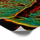 燃え盛るネオ色彩の鮮やかン小石 ポスター (角)