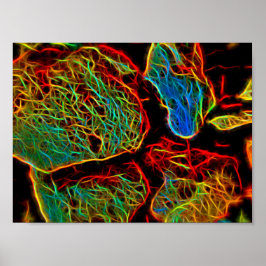 燃え盛るネオ色彩の鮮やかン小石 ポスター