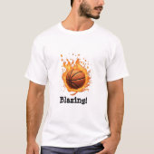 燃え盛るバスケットボール Tシャツ (正面)