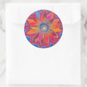 燃え盛るロータステッカー ラウンドシール (バッグ)