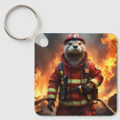 **「燃え盛る勇敢さ:オーター消防士** キーホルダー (正面)