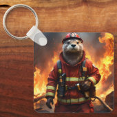 **「燃え盛る勇敢さ:オーター消防士** キーホルダー (正面)