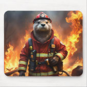 **「燃え盛る勇敢さ：オーター消防士** マウスパッド (正面)